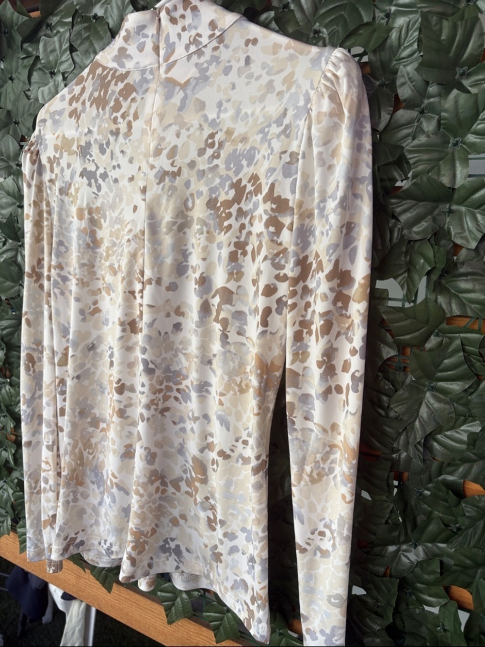 Susan Graver Neutral Animal-Print Twist Front Blouse - Picture 7 of 9